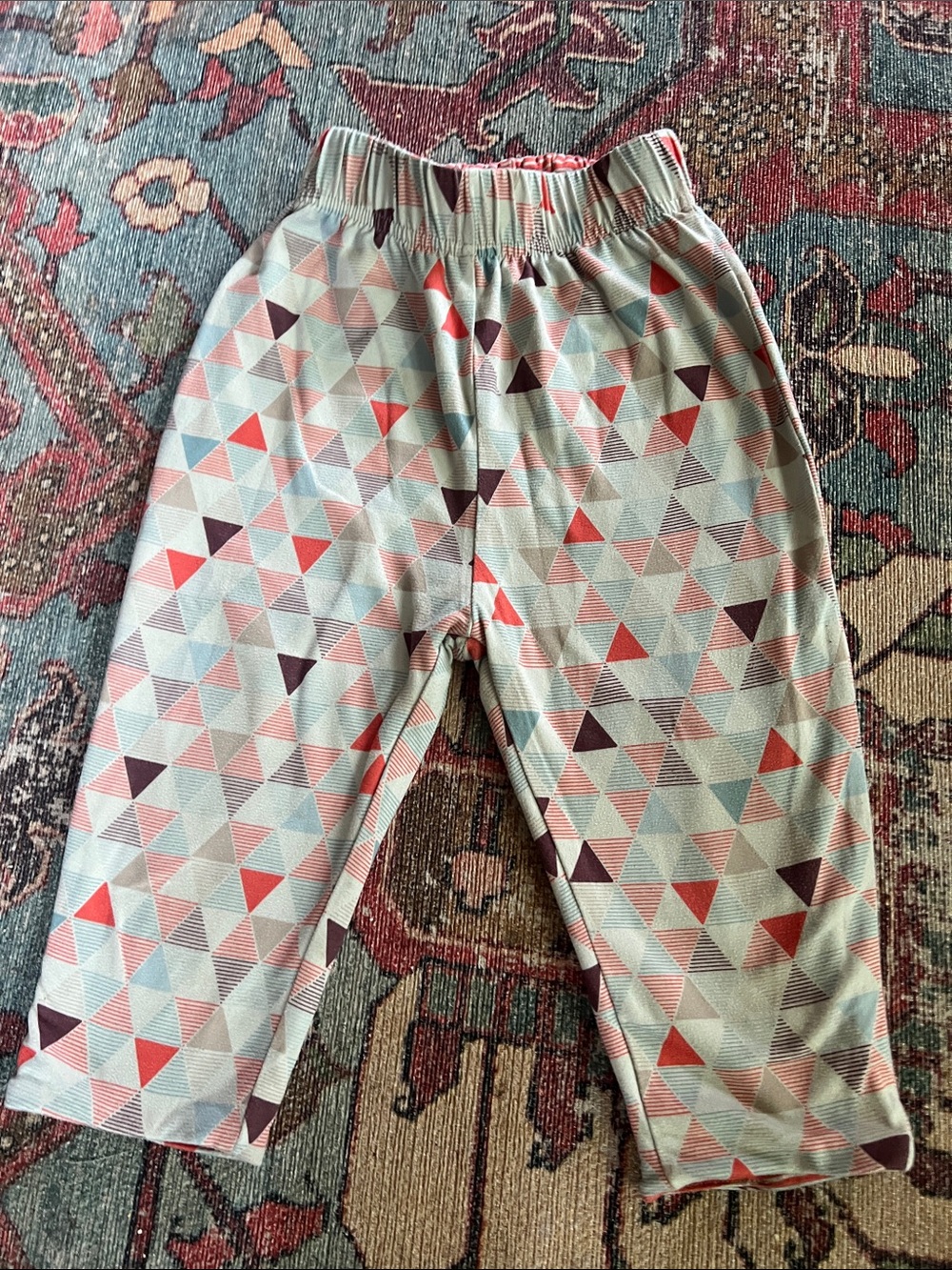 Kids Reversible Geometric Triangle Pants